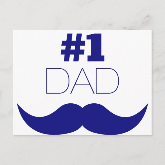 Carte Postale #1 Papa Blue Mustache (Devant)