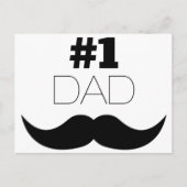 Carte Postale #1 Papa Mustache noire - Numéro Un (Devant)