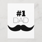 Carte Postale #1 Papa Mustache noire - Numéro Un (Devant)