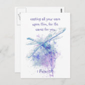 Carte Postale 1 Pierre 5:7 Tirer toute votre attention sur Lui C (Devant / Derrière)