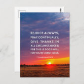 Carte Postale 1 Thessaloniciens 5:16-18 Réjouissez toujours (Devant / Derrière)