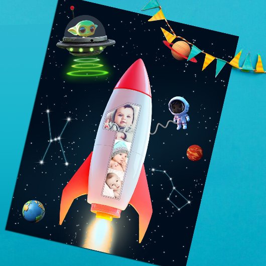 Carte Postale 1er Anniversaire de Rocket Space | Un énorme colla