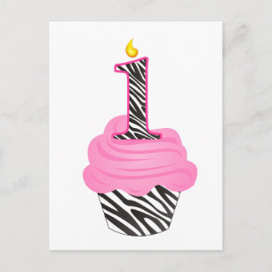 Carte Postale 1er anniversaire Diva Cupcake