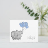 Carte Postale 1er anniversaire éléphant merci (Debout devant)