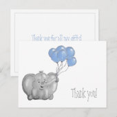 Carte Postale 1er anniversaire éléphant merci (Devant / Derrière)