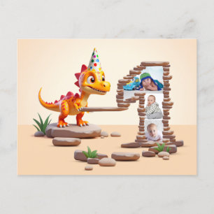 Carte Postale 1er Anniversaire Grand Numéro Photo Petit Dragon