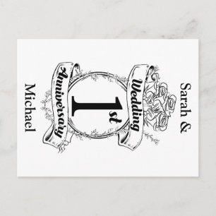 Carte Postale 1er anniversaire Mariage