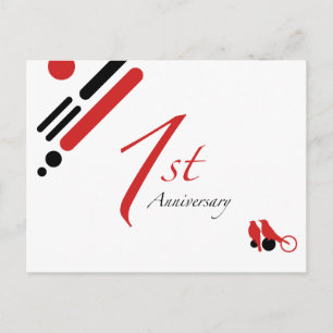 Carte Postale 1er anniversaire (oiseaux mods)