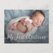 Carte Postale 1er Noël faire-part de naissance bébé (Devant)