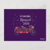 Carte Postale 1er Noël Marié 2025 Tandem Vélo (Dos)