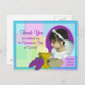 Carte Postale 1ère communion Merci/ Photo (Devant / Derrière)