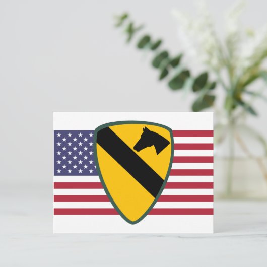 Carte Postale 1ère division de cavalerie Patch États-Unis (Debout devant)