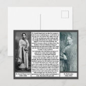 Carte Postale 1ère Médecine féminine Inde Rukmabai Anandi Joshi (Devant / Derrière)