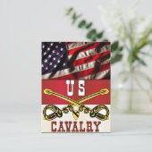 Carte Postale 1re bannière de la division CAVALRY (Debout devant)