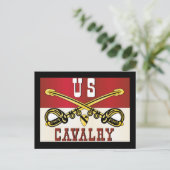 Carte Postale 1re bannière de la division CAVALRY (Debout devant)