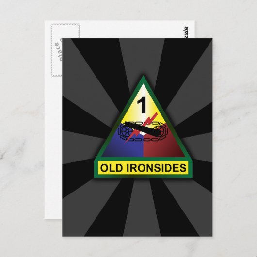 Carte Postale 1re division blindée (Devant / Derrière)