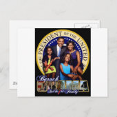 Carte Postale 1re famille Barack Obama (Devant / Derrière)