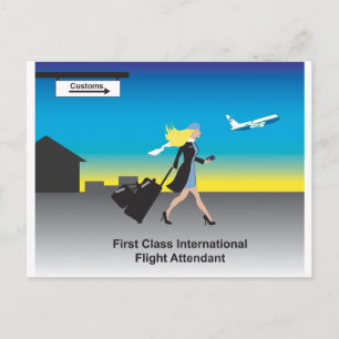Carte Postale 1st Class International Flight Attendant