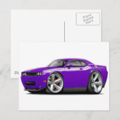 Carte Postale 2009-11 Challenger RT Purple-White Car (Devant / Derrière)