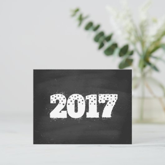 Carte postale 2017 sur tableau à craie (Debout devant)
