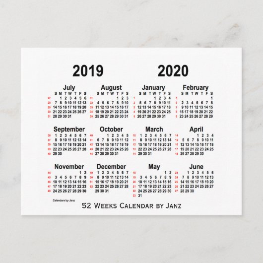 Carte Postale 2019-2020 White 52 (Devant)