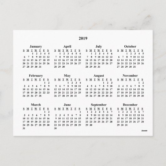 Carte postale 2019 Family Portrait Custom Calendar (Dos)