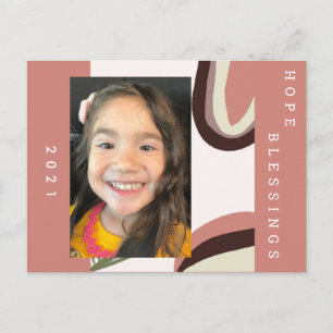 Carte Postale 2021 Nouvelles Années Formes organiques Photo bota