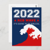 Carte Postale 2022 Midterms RED WAVE Ça va être biblique (Devant / Derrière)