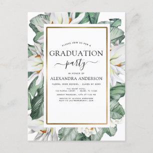 Carte Postale 2022 Tropical Graduation Magnolia Green Invitat