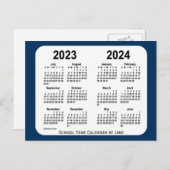 Carte Postale 2023-2024 Boîte de police Calendrier de l'école bl (Devant / Derrière)