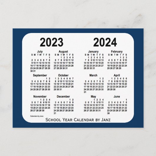 Carte Postale 2023-2024 Boîte de police Calendrier de l'école bl (Devant)