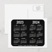 Carte Postale 2023-2024 Calendrier de l'école White Neon par Jan (Devant / Derrière)