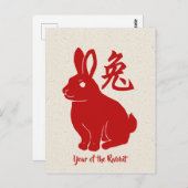 Carte Postale 2023 Année Du Lapin (Devant / Derrière)