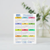 Carte Postale 2023 Calendrier annuel moderne Entreprise Blue Gol (Debout devant)