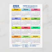 Carte Postale 2023 Calendrier annuel moderne Entreprise Blue Gol (Devant)