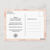 Carte Postale 2023 Calendrier Rose Gold Stripes Moderne Entrepri (Dos)