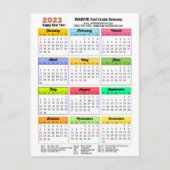 Carte Postale 2023 Calendrier Rose Gold Stripes Moderne Entrepri (Devant)