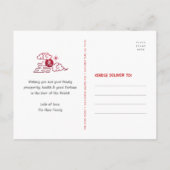 Carte Postale 2023 Chinois Nouvel An Lapin Moderne Or Huile Roug (Dos)