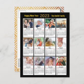 Carte Postale 2023 Gold Script Modern Family 12 Calendrier photo (Devant / Derrière)