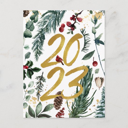 Carte Postale 2023 Photo de l'entreprise Festive Pine Bough (Devant)