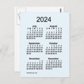 Carte Postale 2024 Alice Blue 6 Mois Mini Calendrier par Janz (Devant / Derrière)