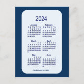 Carte Postale 2024 Alice Blue 6 Mois Mini Calendrier par Janz (Devant)