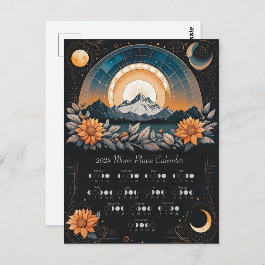 Carte Postale 2024 Monts de tournesol en phase murale (Devant / Derrière)