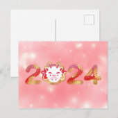 Carte Postale 2024, Nouvel An chinois, Dragon (Devant / Derrière)