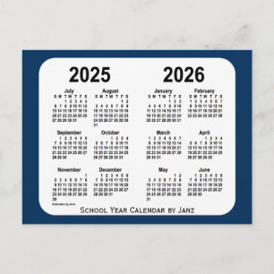 Carte Postale 2025-2026 Boîte de police Calendrier de l'école bl