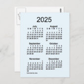 Carte Postale 2025 Alice Blue 6 Mois Mini Calendrier par Janz (Devant / Derrière)