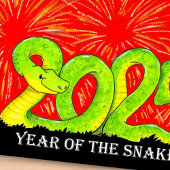 carte postale 2025 Année du Serpent