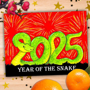 carte postale 2025 Année du Serpent