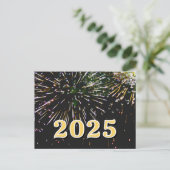 Carte Postale 2025, Bonne année! Feu Feu Feu Joyeux Noël (Debout devant)