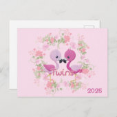 Carte Postale 2025 Grossesse jumelle attendue Faire-part (Devant / Derrière)